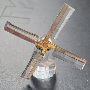 Swarovski Silver Crystal Memories Journeys Windmill Figurine 266301 Gold Trims